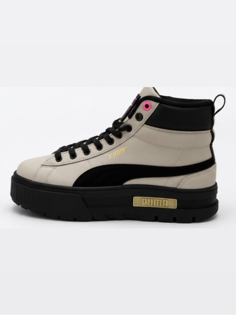 Puma Karmen Mid Platform Sneakers Beige Gray Black Pink Women’s Size 5.5 NWOT